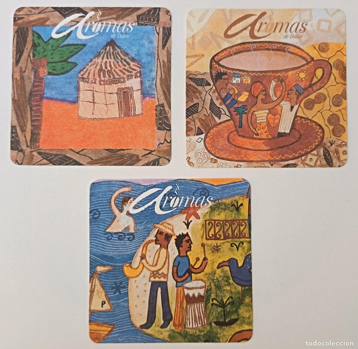 Otros Art&iacute;culos de Coleccionismo en Papel: 3 Posavasos. Cuadrado. Aromas de Dakar.
