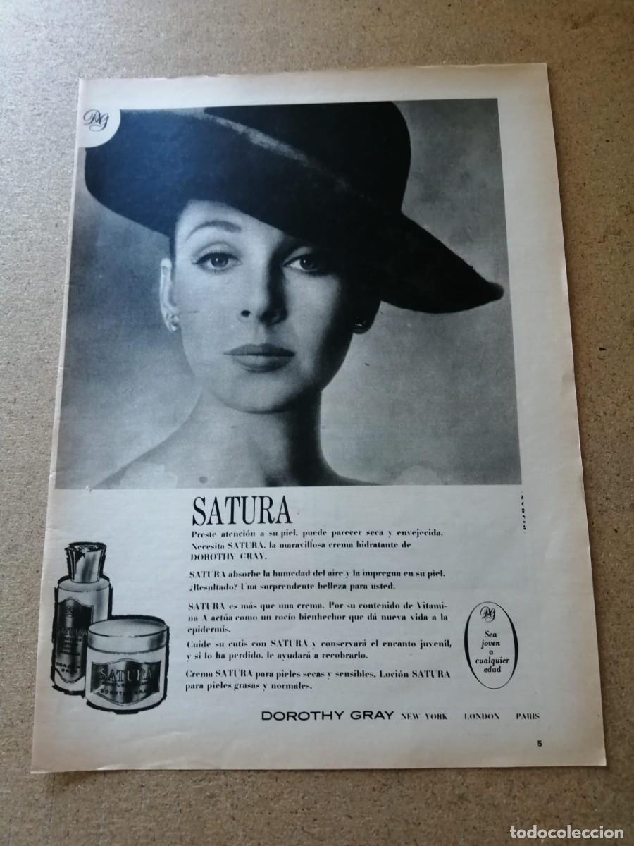 Otros Art&iacute;culos de Coleccionismo en Papel: ANUNCIO. CREMA HIDRATANTE SATURA, DE DOROTHY GRAY