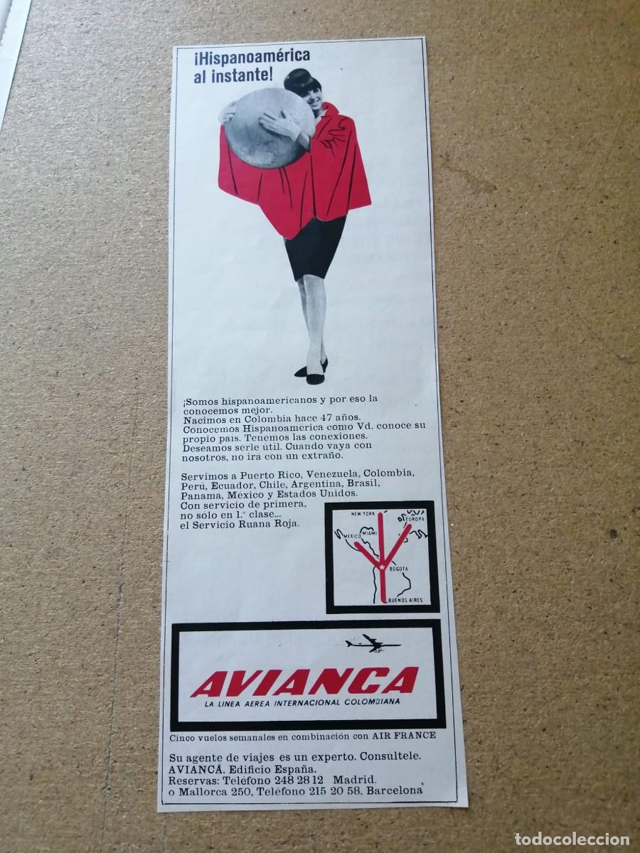 Otros Art&iacute;culos de Coleccionismo en Papel: ANUNCIO. AVIANCA, LA LINEA INTERNACIONAL COLOMBIANA