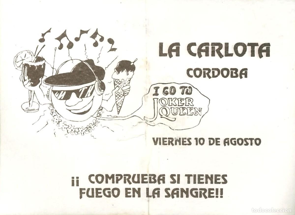 Otros Art&iacute;culos de Coleccionismo en Papel: ENTRADA DISCOTECA - JOKER QUEEN - LA CARLOTA (CORDOBA) - CONCURSO DEL MACHO LATINO - PALLADIUM