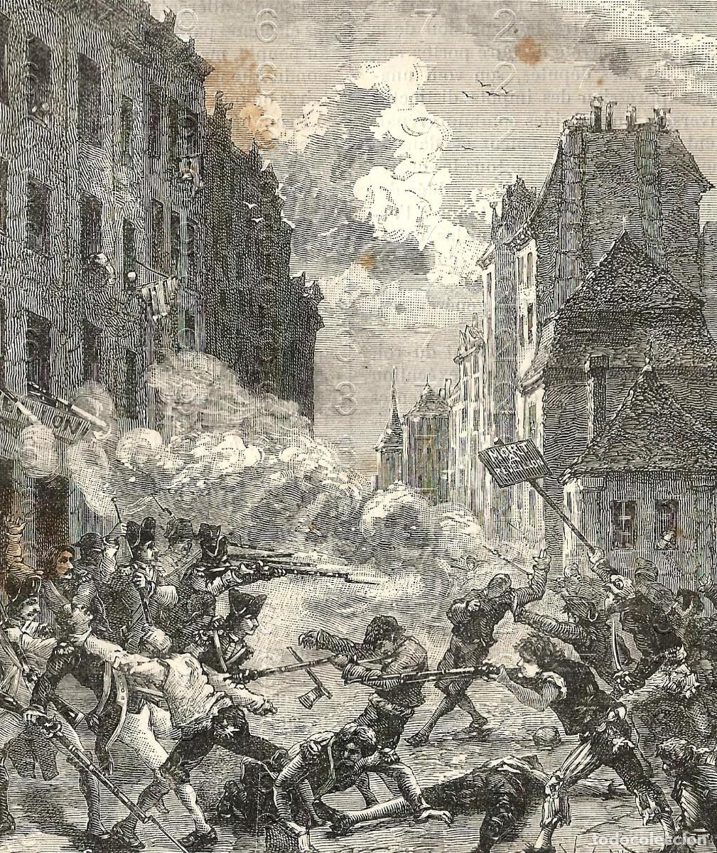 Otros Art&iacute;culos de Coleccionismo en Papel: REVOLUCION FRANCESA ASALTO A LA CASA REVEILLON GRABADO SIGLO XIX 14X12 M26