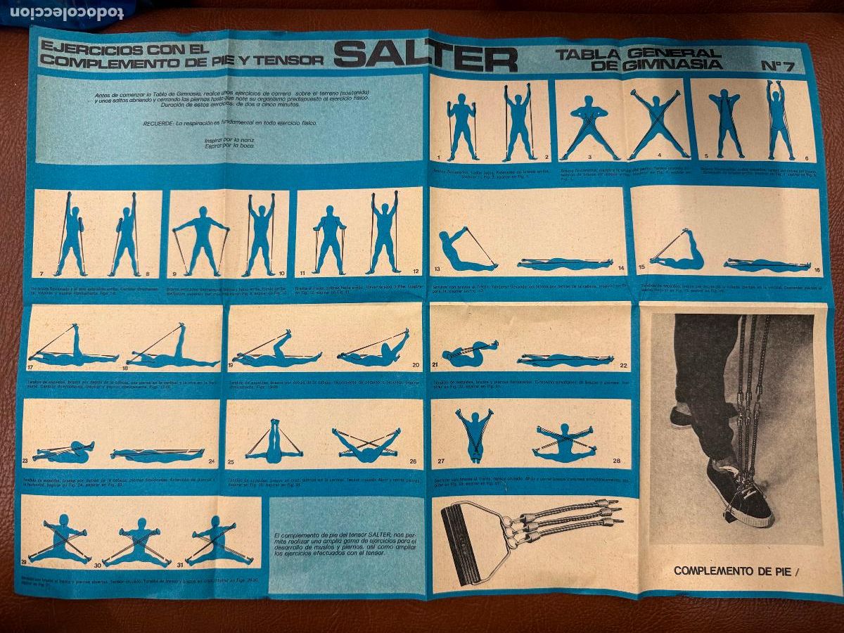Otros Art&iacute;culos de Coleccionismo en Papel: Curioso poster Vintage de ejercicios de gimnasia y musculacion SALTER. Mide 47x33cms