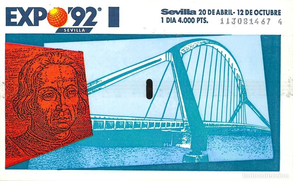 Otros Art&iacute;culos de Coleccionismo en Papel: EXPO'92 - SEVILLA 1992 - ENTRADA 1 DIA - 4000 PTAS - ADULTO - 22-09-1992