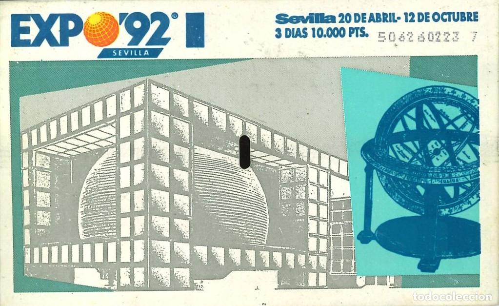 Otros Art&iacute;culos de Coleccionismo en Papel: EXPO'92 - SEVILLA 1992 - ENTRADA 3 DIAS - 10.000 PTAS - ADULTO - 22-24-25-04-1992