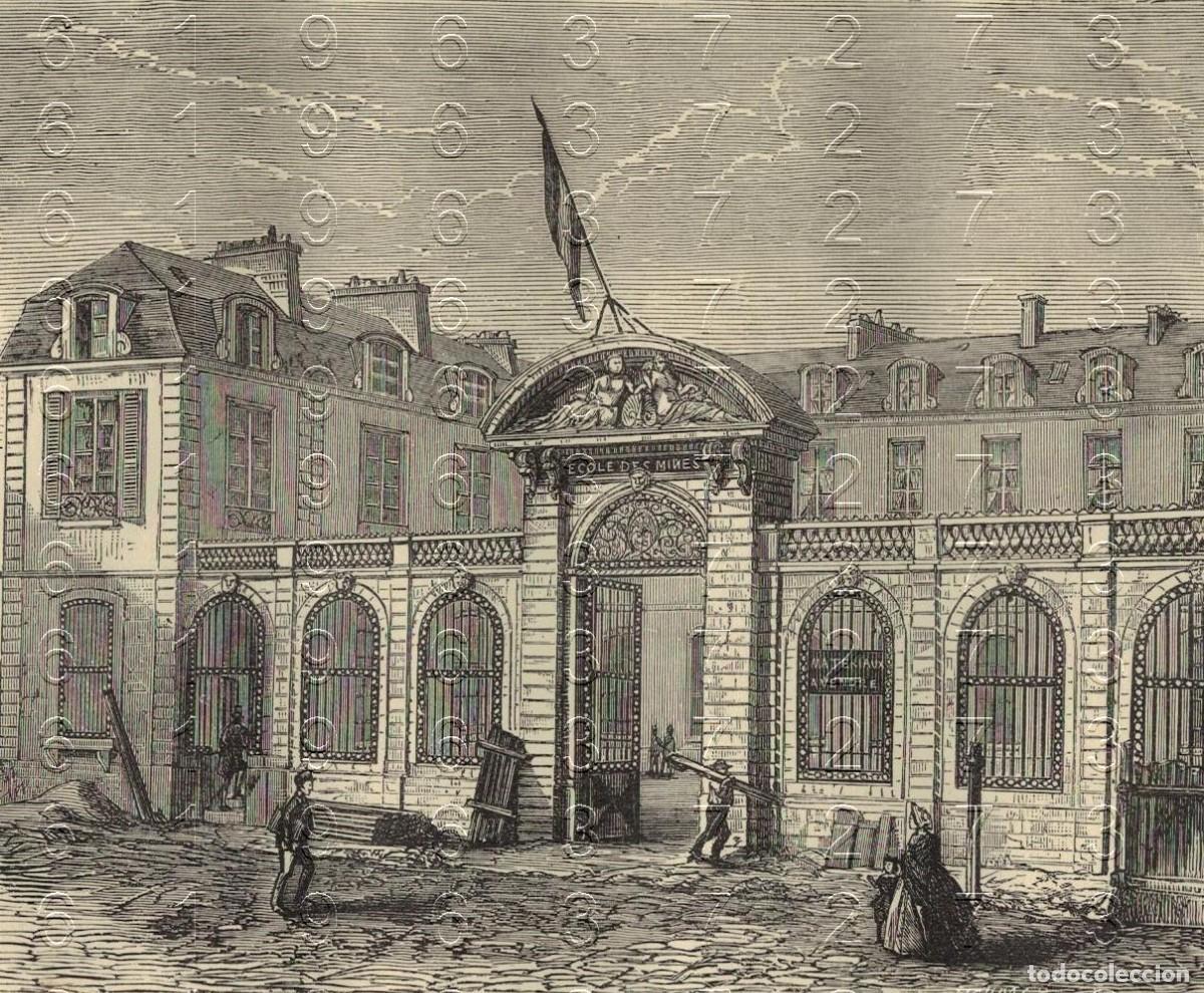 Otros Art&iacute;culos de Coleccionismo en Papel: PARIS CAFE TURCO ESCUELA DE MINAS BOULEVARD SAINT MICHEL GRABADO SIGLO XIX 16X12 M26
