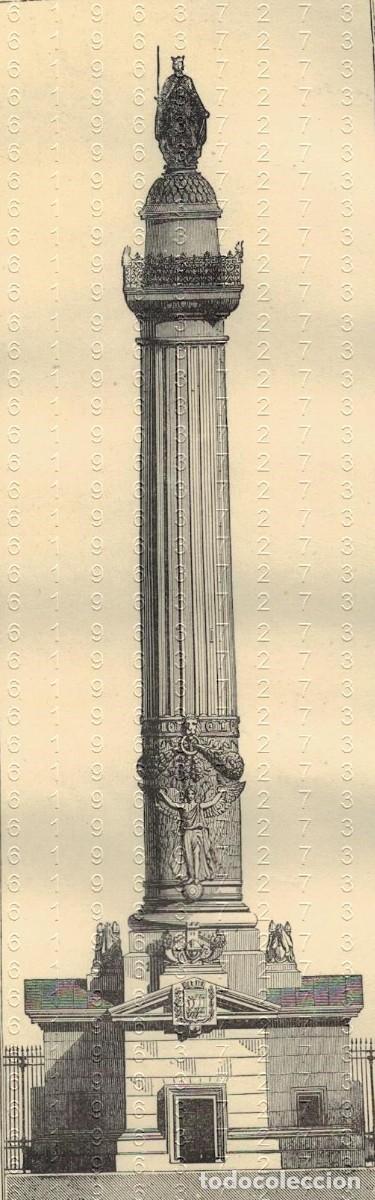 Otros Art&iacute;culos de Coleccionismo en Papel: PARIS COLUMNA BARRIERE DU TRONE GRABADO SIGLO XIX 20X6 M26