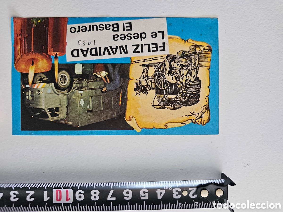 Otros Art&iacute;culos de Coleccionismo en Papel: Tarjeta de felicitaci&oacute;n de Navidad El basurero 1970s