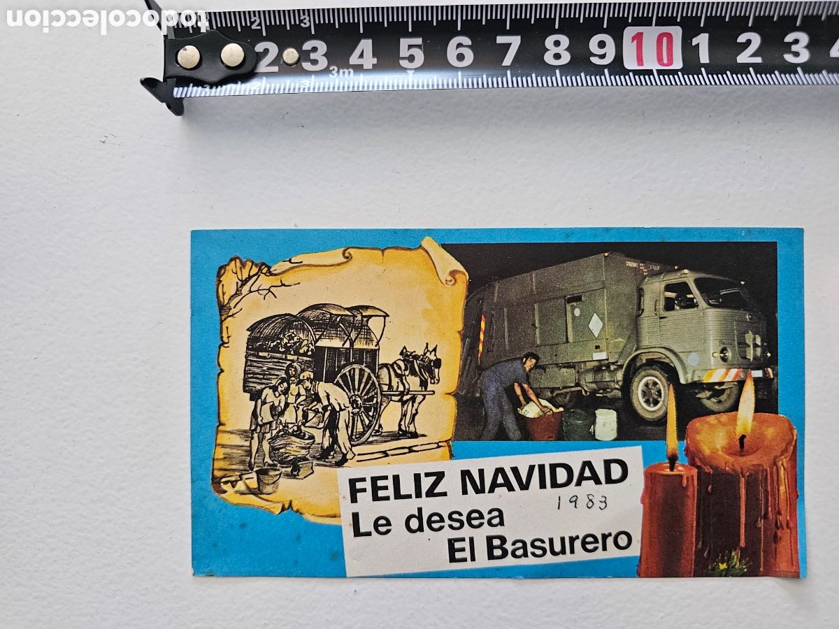 Otros Art&iacute;culos de Coleccionismo en Papel: Tarjeta de felicitaci&oacute;n de Navidad El basurero 1970s Barcelona?