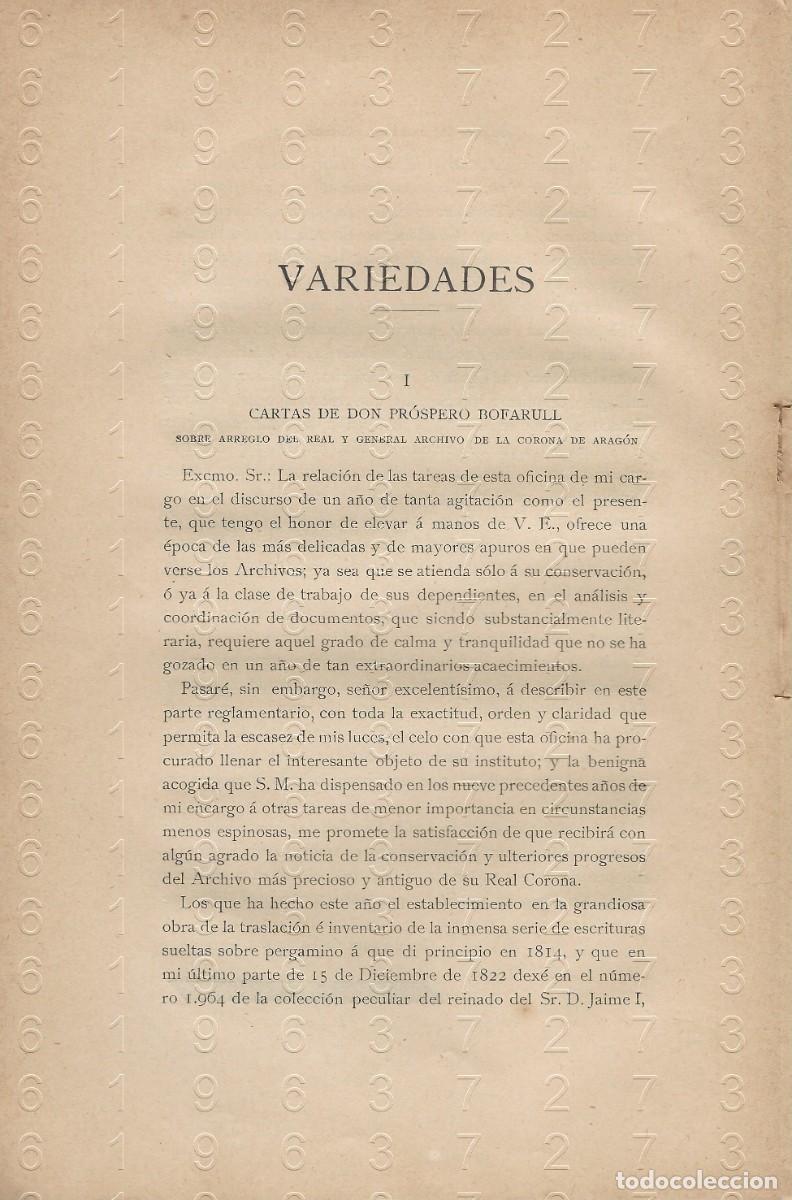 Otros Art&iacute;culos de Coleccionismo en Papel: PROSPERO BOFARULL CARTAS DE DON SOBRE EL ARCHIVO DE LA CORONA DE ARAGON 6 PGS SUELTAS M25