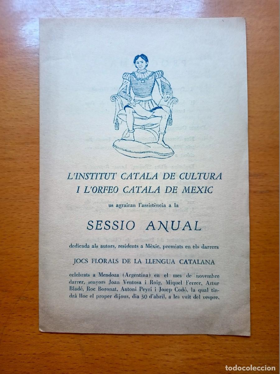 Otros Art&iacute;culos de Coleccionismo en Papel: PROGRAMA JOCS FLORALS DE LA LLENGUA CATALANA CELEBRATS A MENDOZA (ARGENRINA)