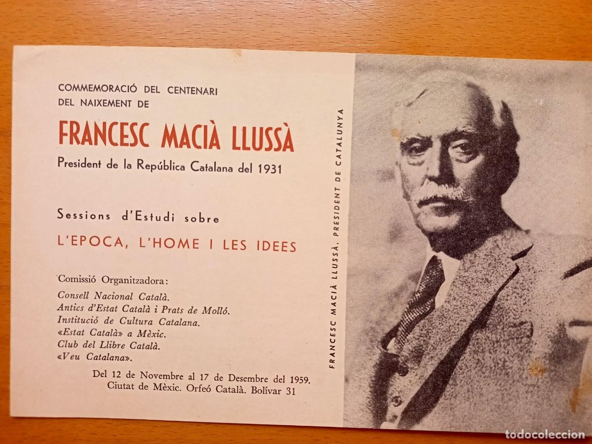 Otros Art&iacute;culos de Coleccionismo en Papel: SESIONS D'ESTUDI-COMMEMORACIO CENTENARI DEL NAIXEMENT FRANCESC MACIA A MEXIC