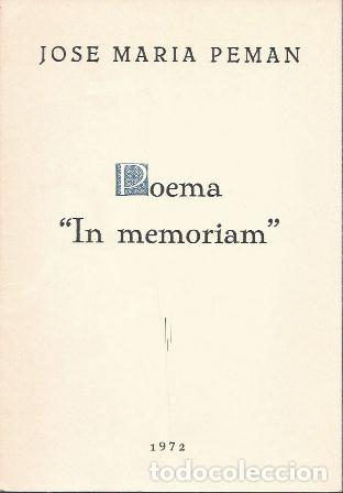 Collectionnisme Papier divers: POEMA &rdquo;IN MEMORIAM&rdquo; - NAVIDAD 1972 - PEMAN, JOSE MARIA - A-PEMAN-354