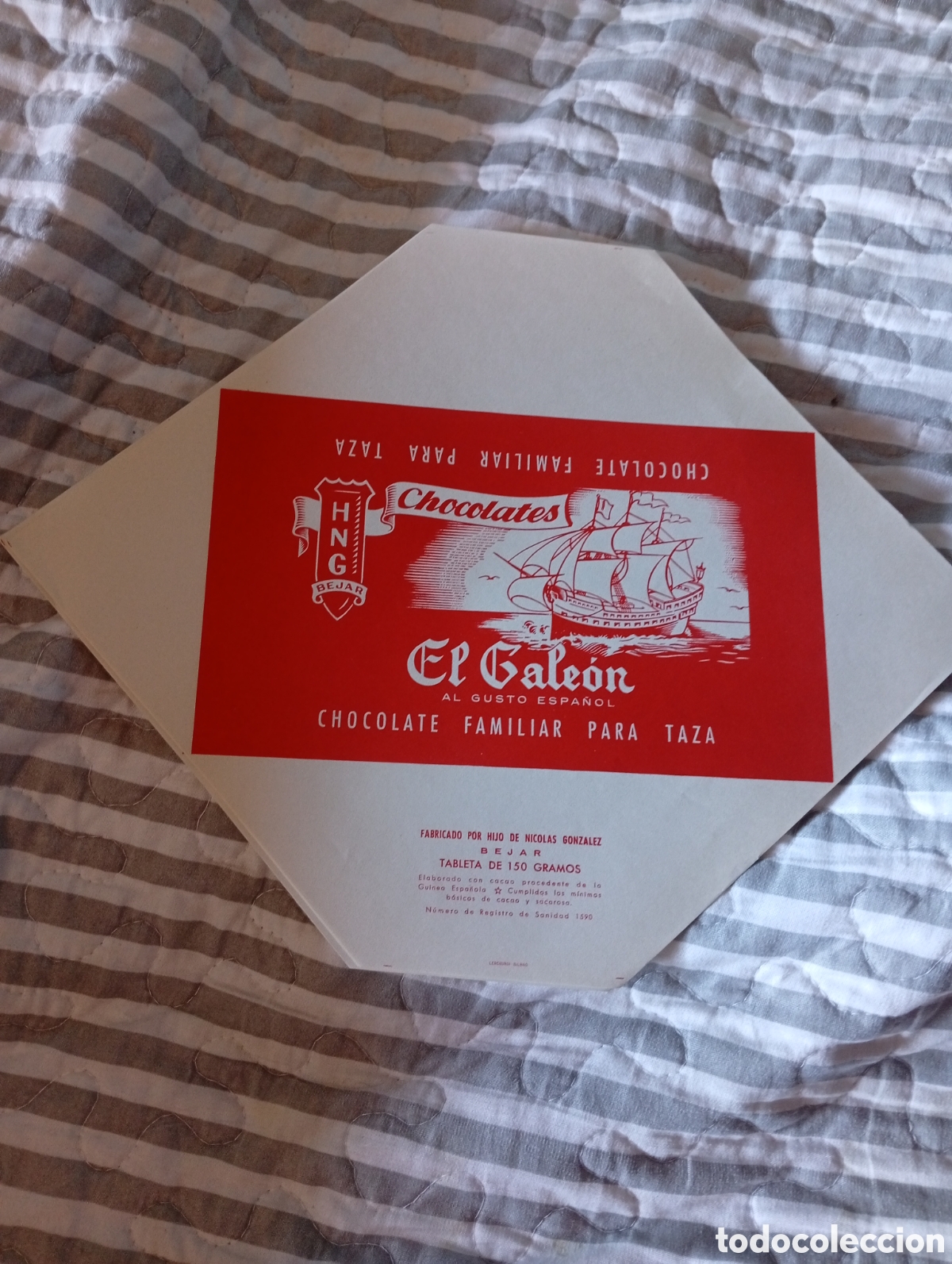 Otros Art&iacute;culos de Coleccionismo en Papel: ENVOLTORIO CHOCOLATES EL GALE&Oacute;N CHOCOLATE FAMILIAR ALA TAZA