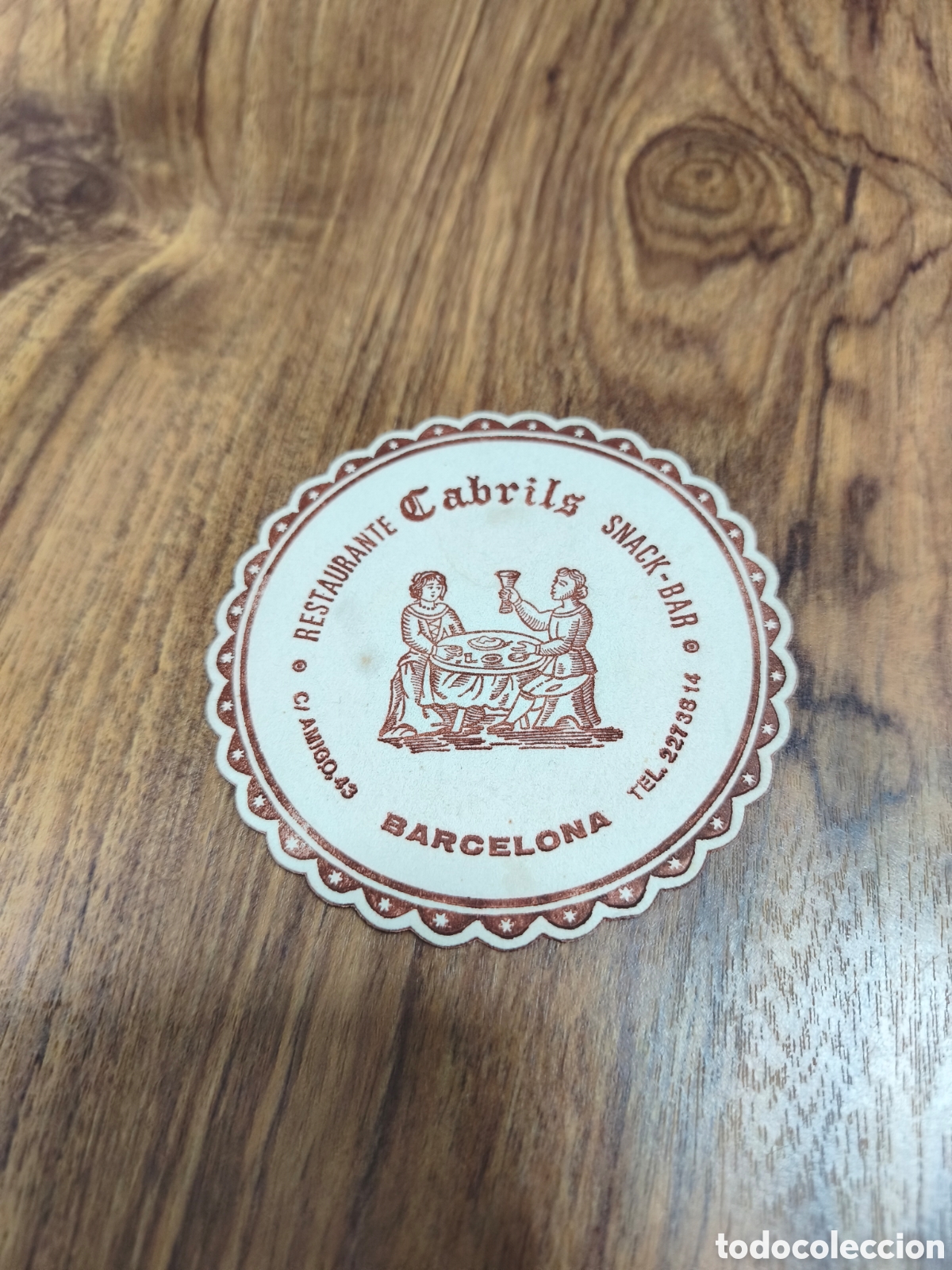 Otros Art&iacute;culos de Coleccionismo en Papel: Antiguo posavasos Restaurante Cabrils Barcelona.