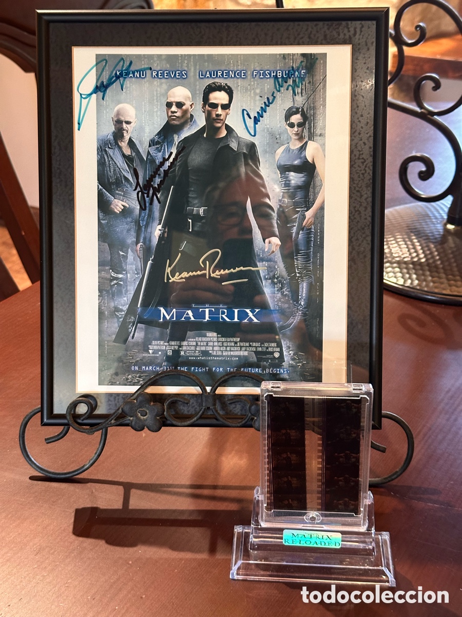 Otros Art&iacute;culos de Coleccionismo en Papel: Cuadro foto film Matrix con aut&oacute;grafos