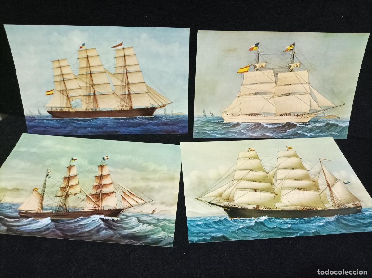 Otros Art&iacute;culos de Coleccionismo en Papel: COLECCION DE 4 LAMINAS DE BARCOS - HEPAFIDES - FIDES
