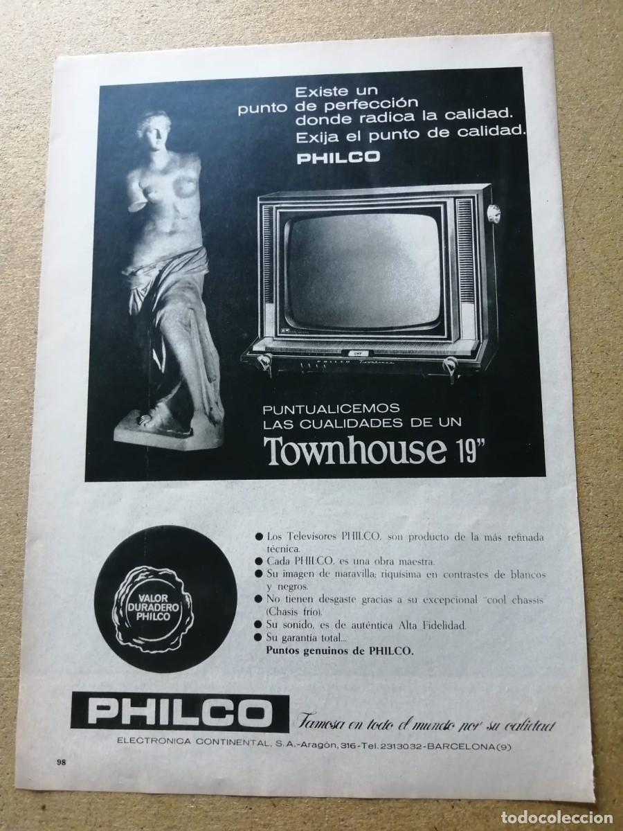 Otros Art&iacute;culos de Coleccionismo en Papel: ANUNCIO. PHILCO - TOWNHOUSE 19&rdquo;. TELEVISORES