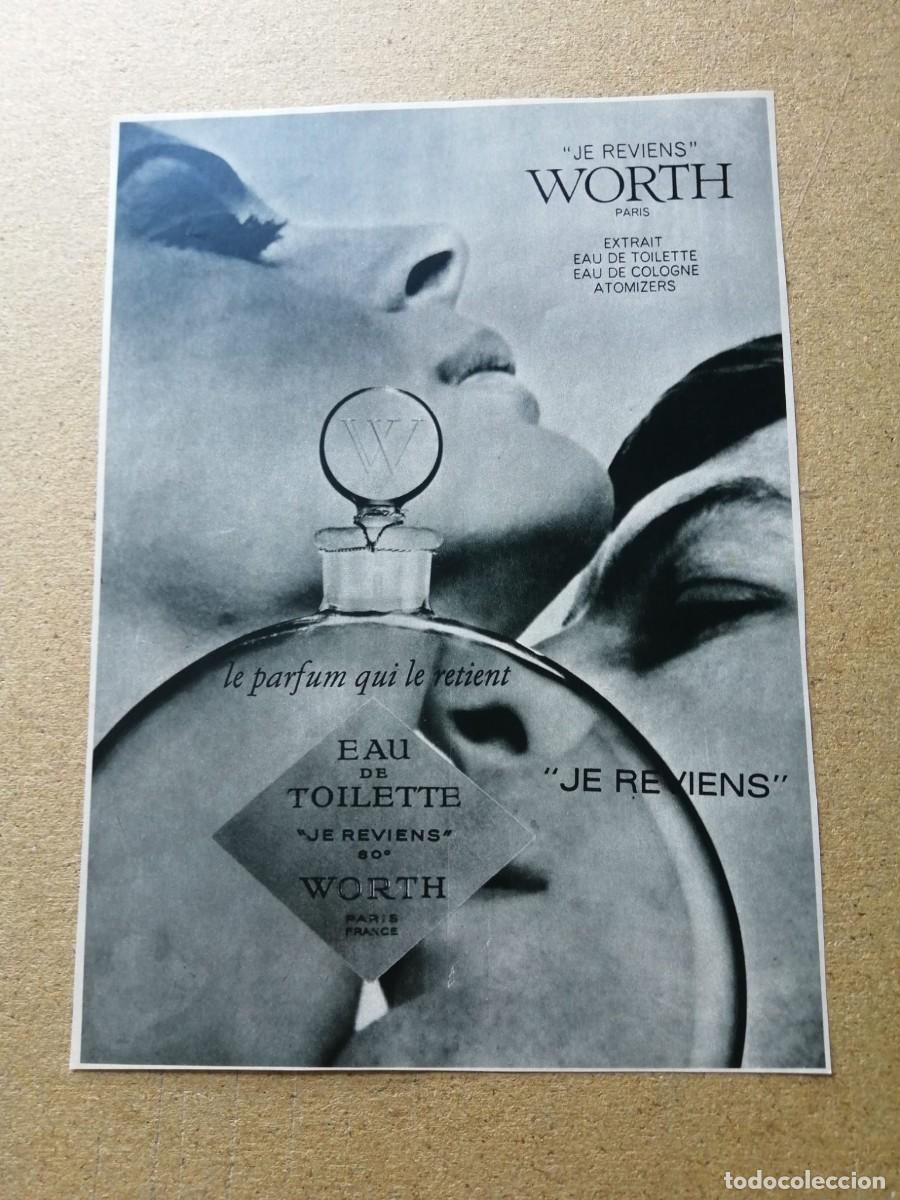 Otros Art&iacute;culos de Coleccionismo en Papel: ANUNCIO. EAU DE TOILETTE JE REVIENS WORTH