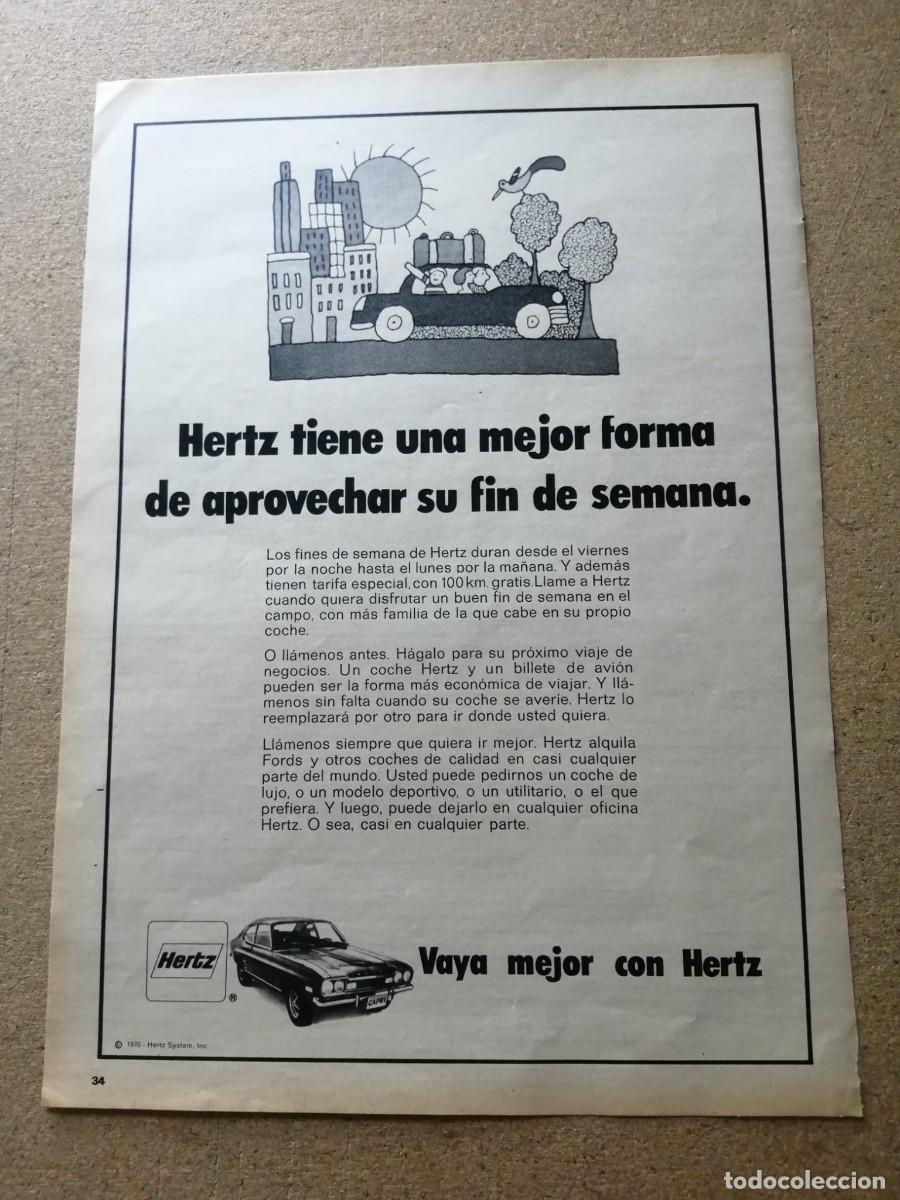 Otros Art&iacute;culos de Coleccionismo en Papel: ANUNCIO. ALQUILER DE VEHICULOS HERTZ