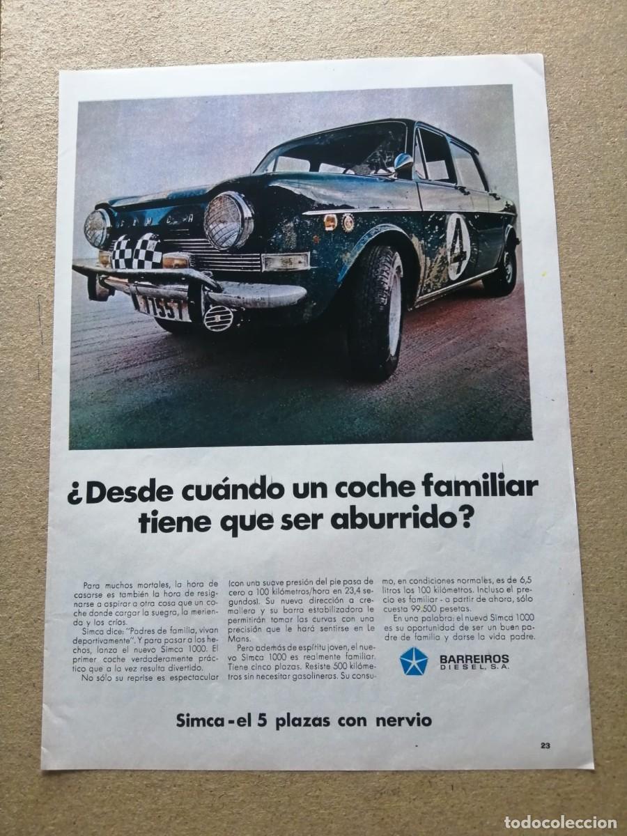 Otros Art&iacute;culos de Coleccionismo en Papel: ANUNCIO. SIMCA EL 5 PLAZAS CON NERVIO, DE BARREIROS