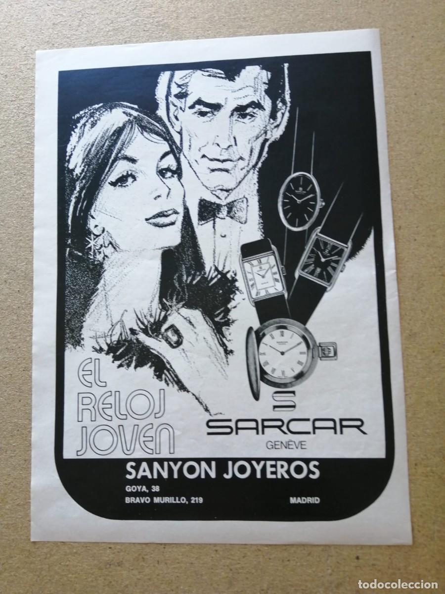 Otros Art&iacute;culos de Coleccionismo en Papel: ANUNCIO. SARCAR, EL RELOJ JOVEN
