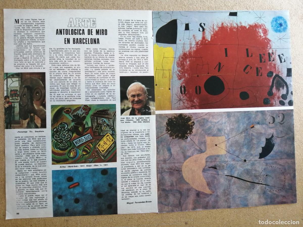 Otros Art&iacute;culos de Coleccionismo en Papel: REPORTAJE. ARTE. ANTOLOGICA DE JOAN MIRO EN BARCELONA