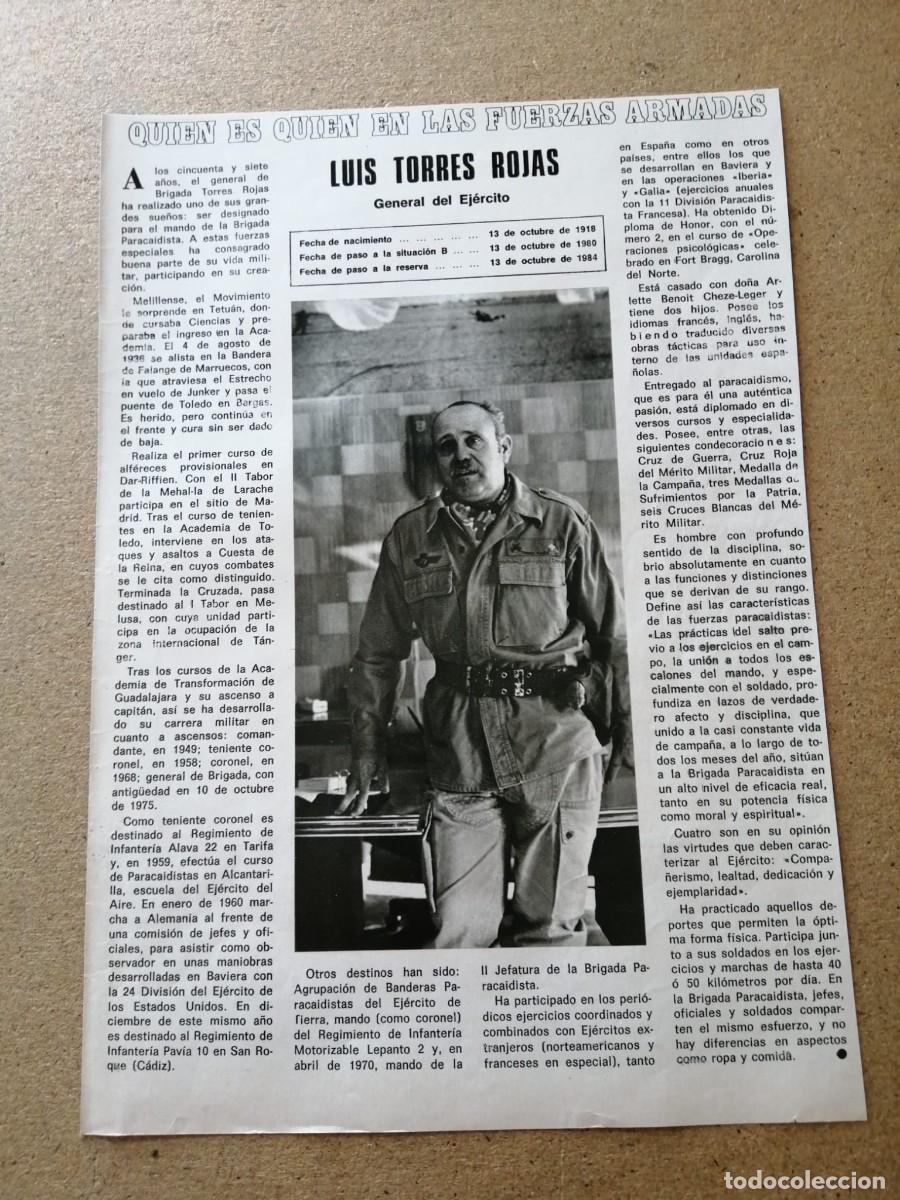Otros Art&iacute;culos de Coleccionismo en Papel: ARTICULO. QUIEN ES QUIEN EN LAS FUERZAS ARMADAS, LUIS TORRES ROJAS