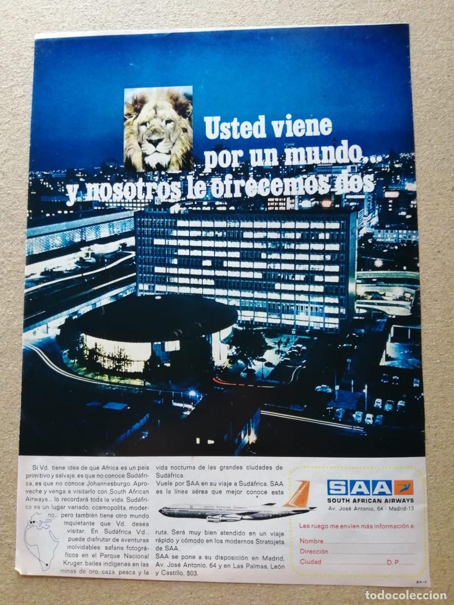 Otros Art&iacute;culos de Coleccionismo en Papel: ANUNCIO. SAA. SOUTH AFRICAN AIRWAYS