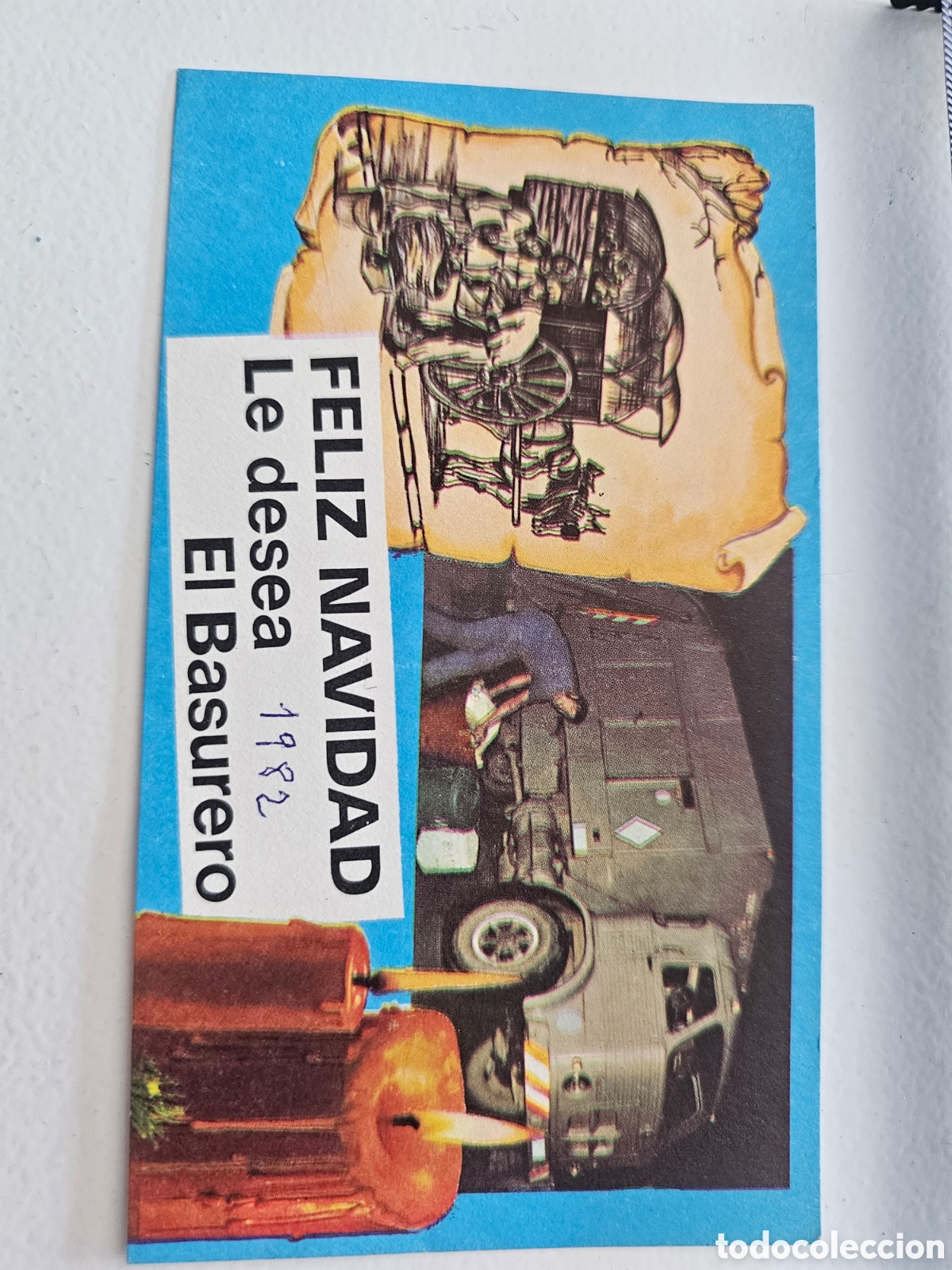 Otros Art&iacute;culos de Coleccionismo en Papel: Tarjeta de felicitaci&oacute;n de Navidad El Basurero Le desea Feliz Navidad 1982