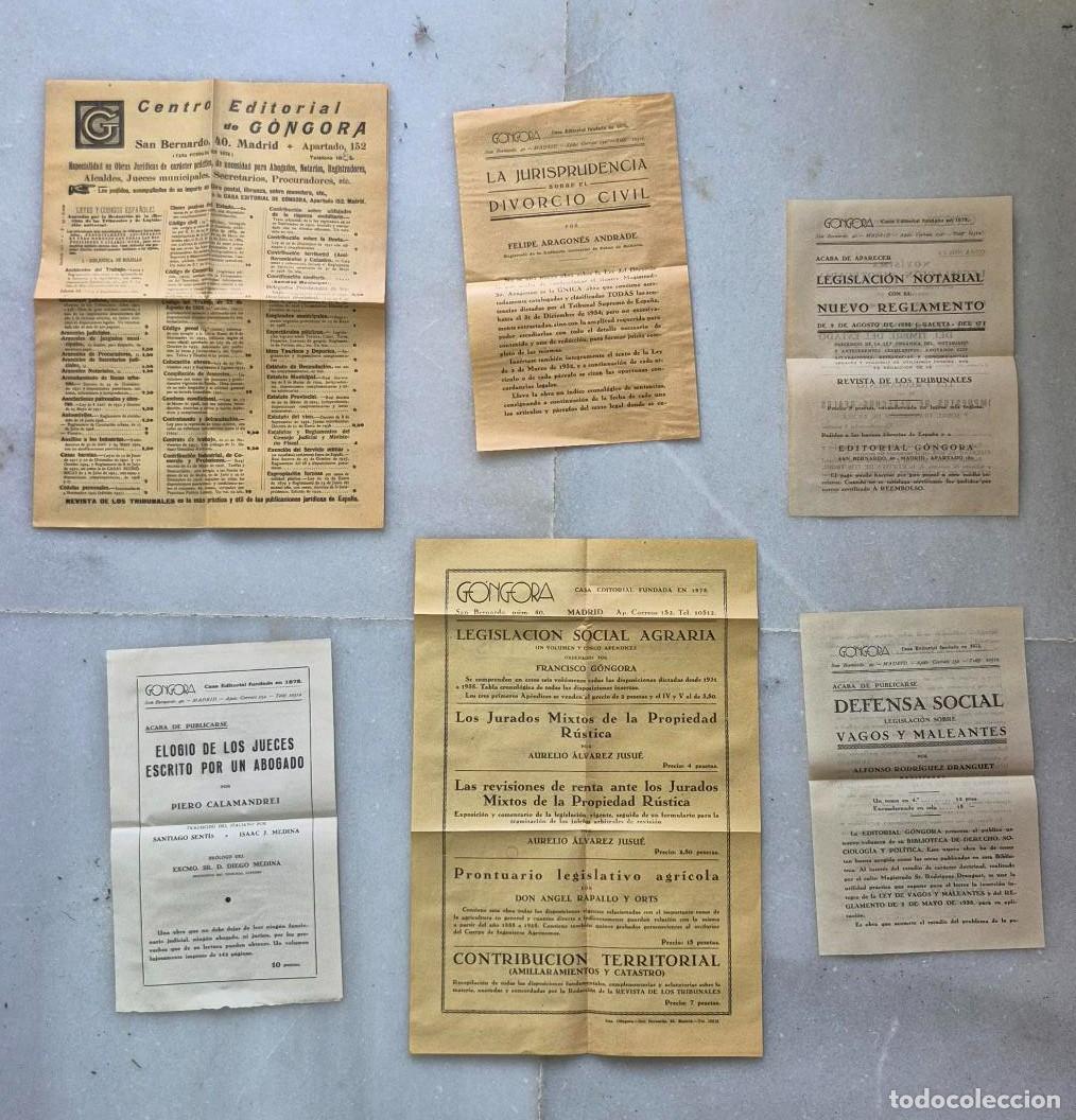 Otros Art&iacute;culos de Coleccionismo en Papel: Seis folletos del Centro Editorial G&oacute;ngora, especializada en libros jur&iacute;dicos. D&eacute;cada de 1930