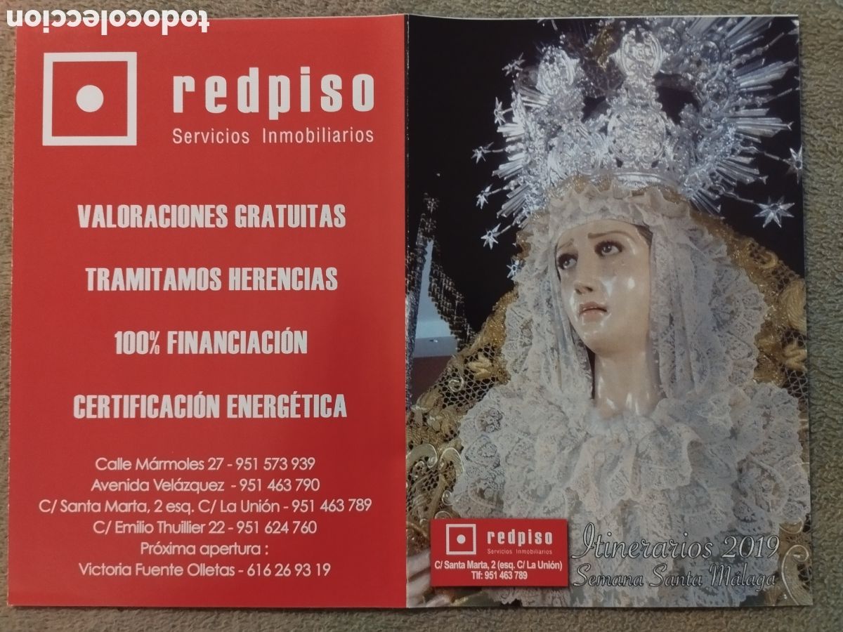 Otros Art&iacute;culos de Coleccionismo en Papel: Programa / itinerario Semana Santa M&aacute;laga 2019. Mar&iacute;a Sant&iacute;sima de Dolores y Esperanza