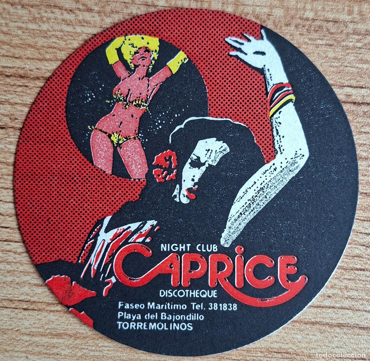 Otros Art&iacute;culos de Coleccionismo en Papel: Posavasos Night Club Discotheque Caprice - Torremolinos - Costa del Sol (M&aacute;laga)