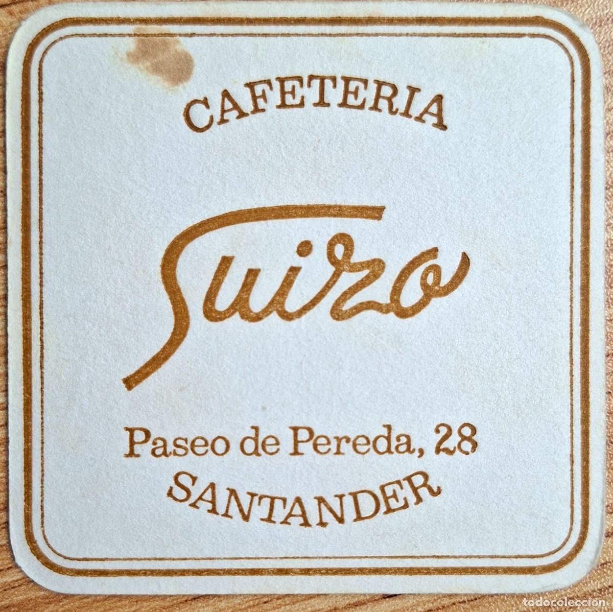 Otros Art&iacute;culos de Coleccionismo en Papel: Posavasos Cafeteria Suizo - Cuadrado - Santander (Cantabria)