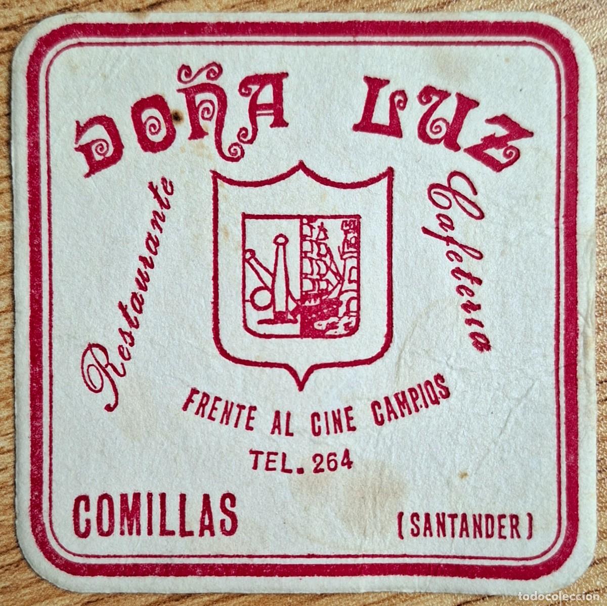 Otros Art&iacute;culos de Coleccionismo en Papel: Posavasos Cafeteria Restaurante Do&ntilde;a Luz - Santander (Cantabria)