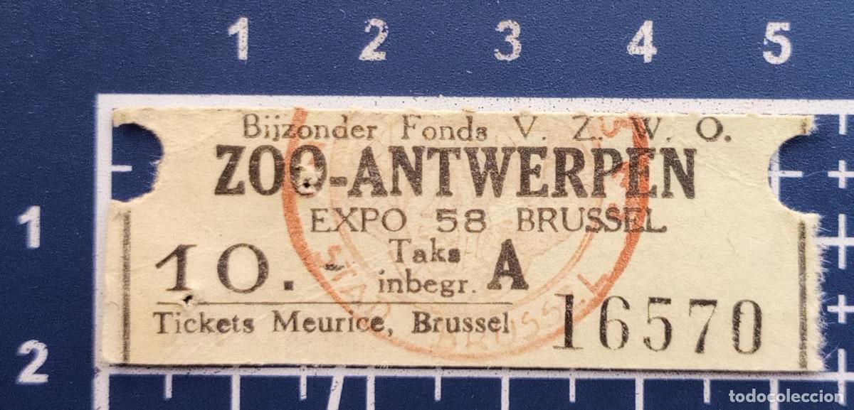 Otros art&iacute;culos de coleccionismo en papel: ENTRADA/TIQUET - ZOO-ANTWERPEN EXPO 58 - AMBERES - 1958