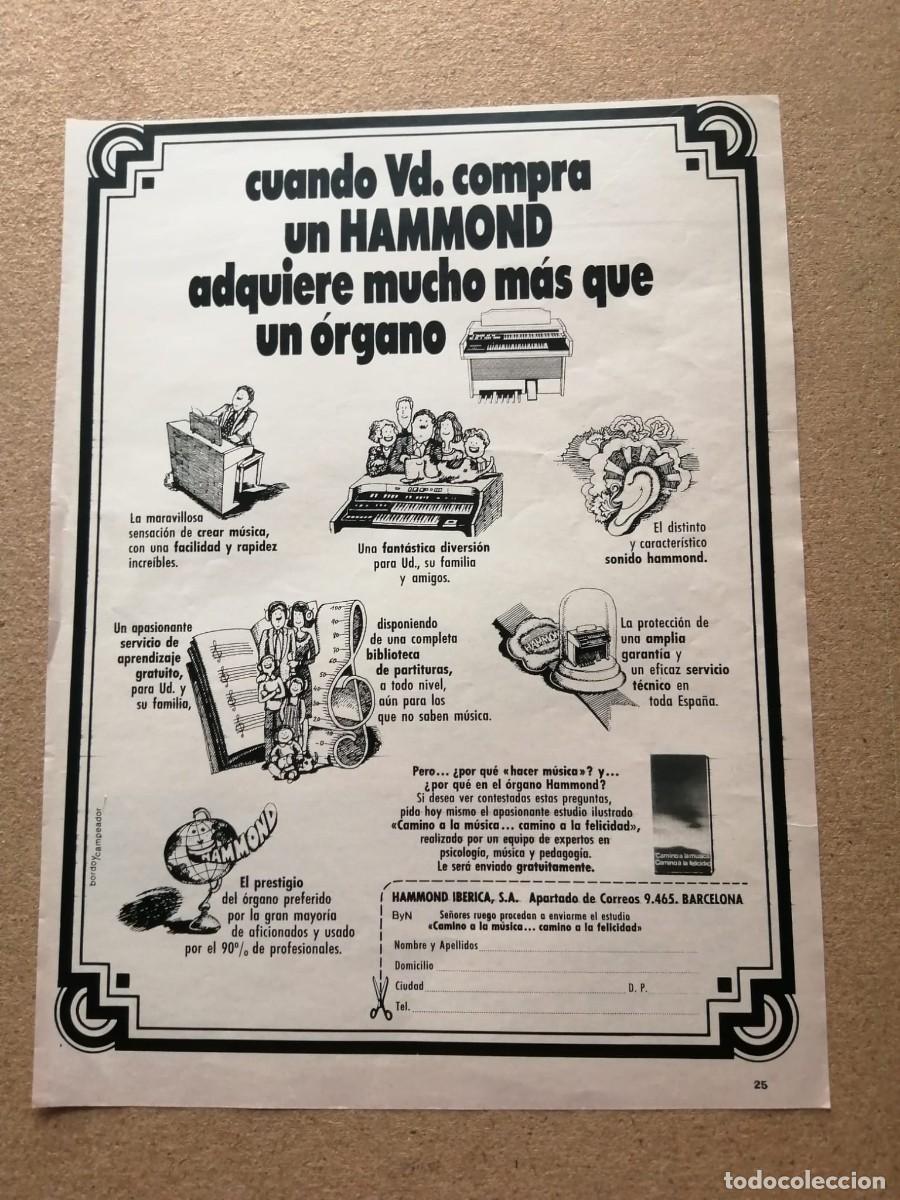 Otros Art&iacute;culos de Coleccionismo en Papel: ANUNCIO. ORGANO HAMMOND