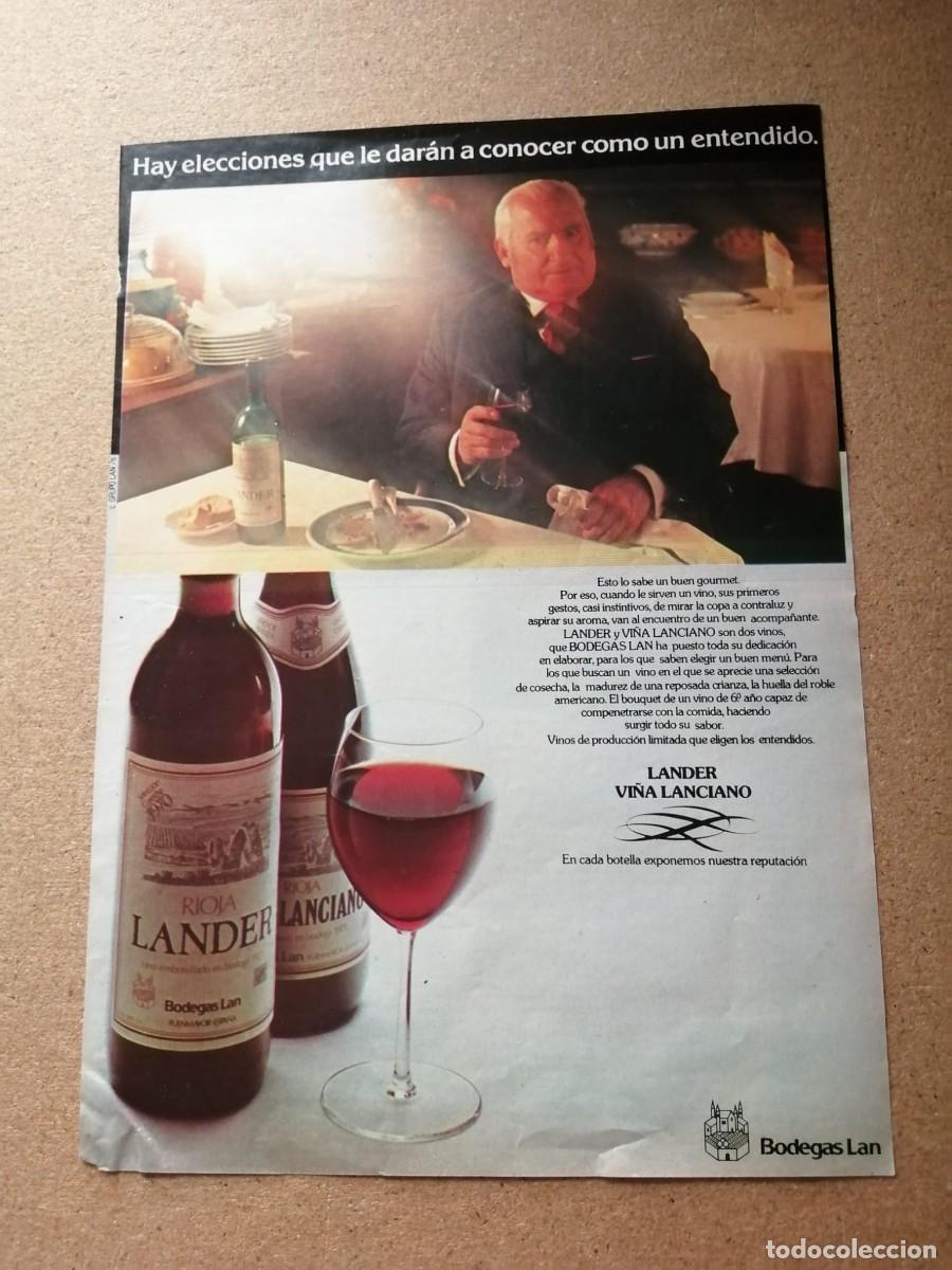 Otros Art&iacute;culos de Coleccionismo en Papel: ANUNCIO. LANDER, RIOJA. BODEGAS LAN, VI&Ntilde;A LANCIANO