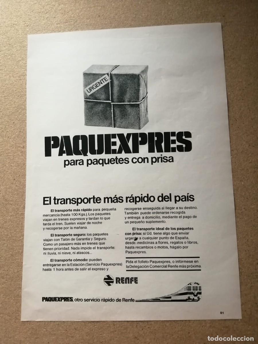 Outros artigos de papel: ANUNCIO. PAQUEXPRESS DE RENFE