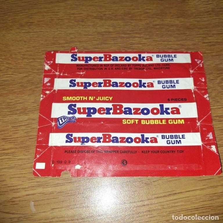 Otros Art&iacute;culos de Coleccionismo en Papel: Envoltura de chicle Super Bazooka TOPPS 1970s Irlanda
