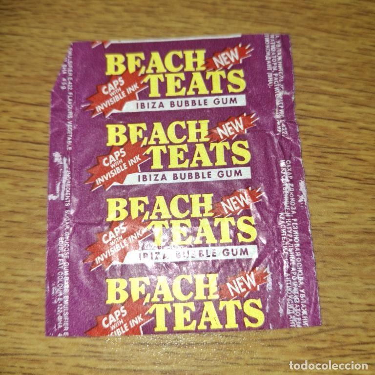 Otros Art&iacute;culos de Coleccionismo en Papel: Envoltura de chicle BEACH TEATS IBIZA 1970s Espa&ntilde;a