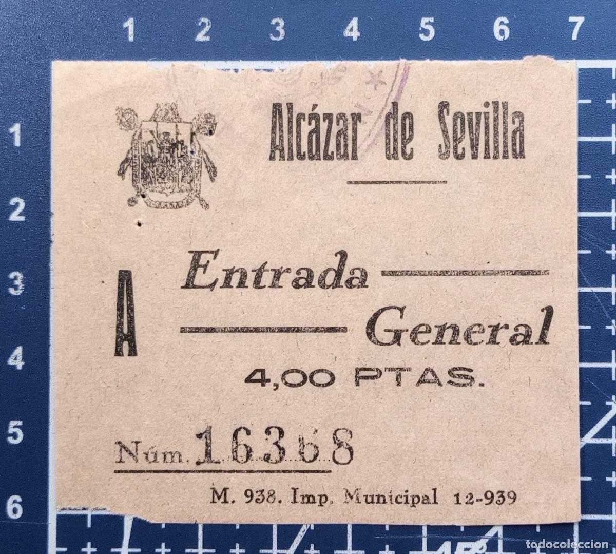 Otros art&iacute;culos de coleccionismo en papel: ENTRADA/TIQUET - ALC&Aacute;ZAR DE SEVILLA