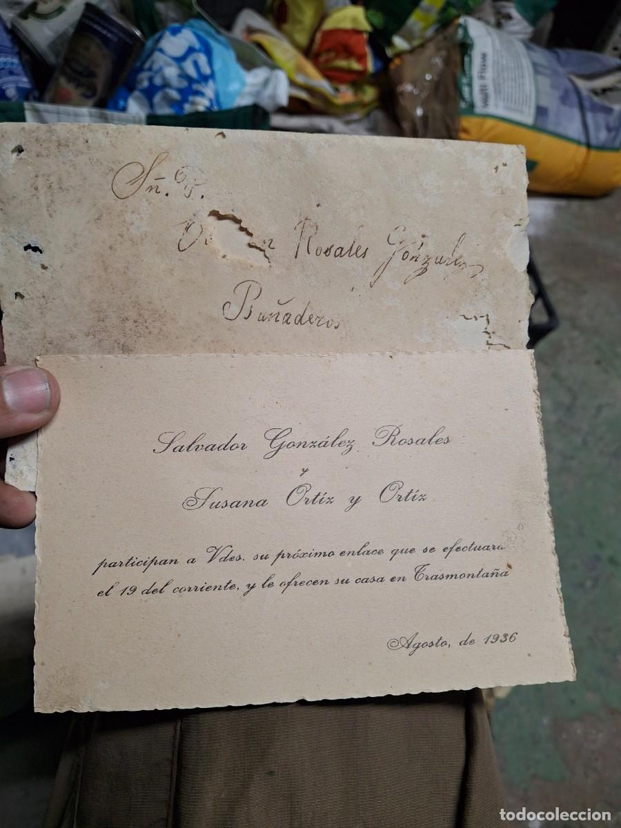 Otros Art&iacute;culos de Coleccionismo en Papel: Antigua invitaci&oacute;n enlace matrimonial 1936 Trasmonta&ntilde;a Arucas - Gran Canaria