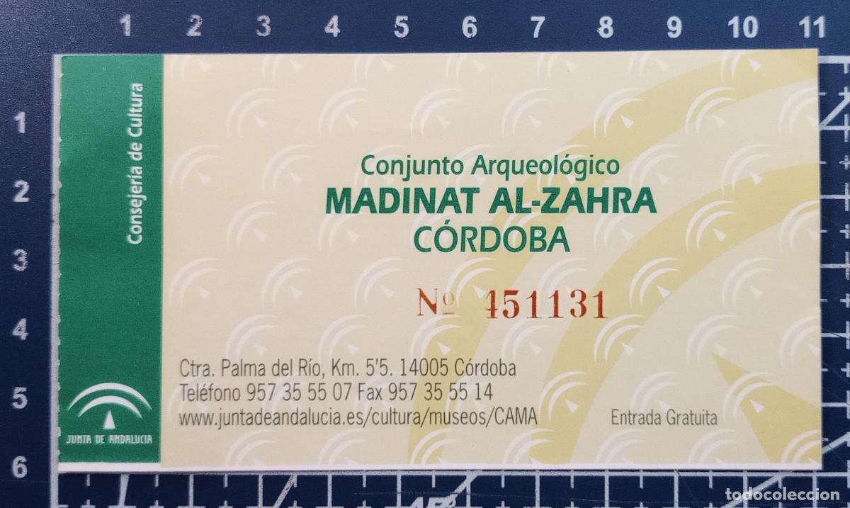 Otros art&iacute;culos de coleccionismo en papel: ENTRADA/TIQUET - MADINAT AL ZAHRA - C&Oacute;RDOBA