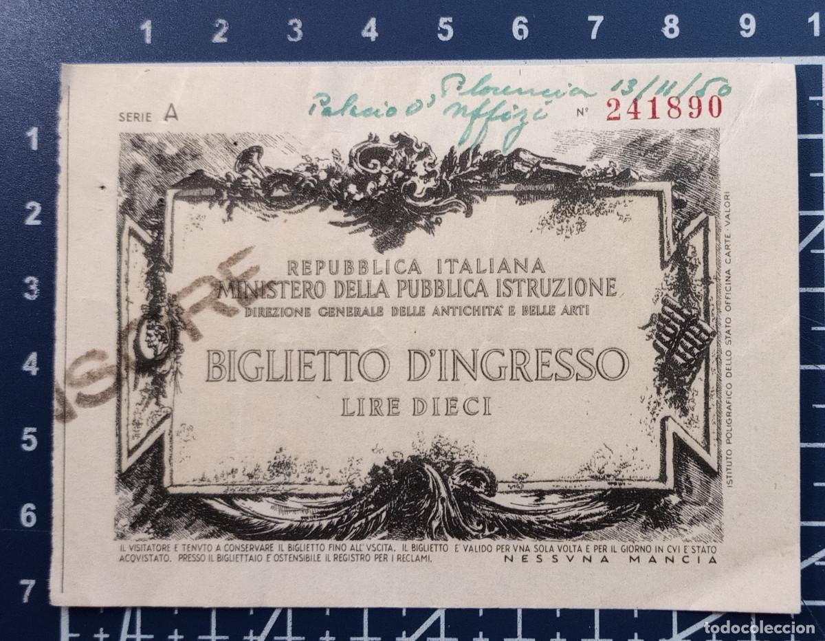 Otros art&iacute;culos de coleccionismo en papel: ENTRADA/TIQUET - UFFIZI - FLORENCIA - 1950
