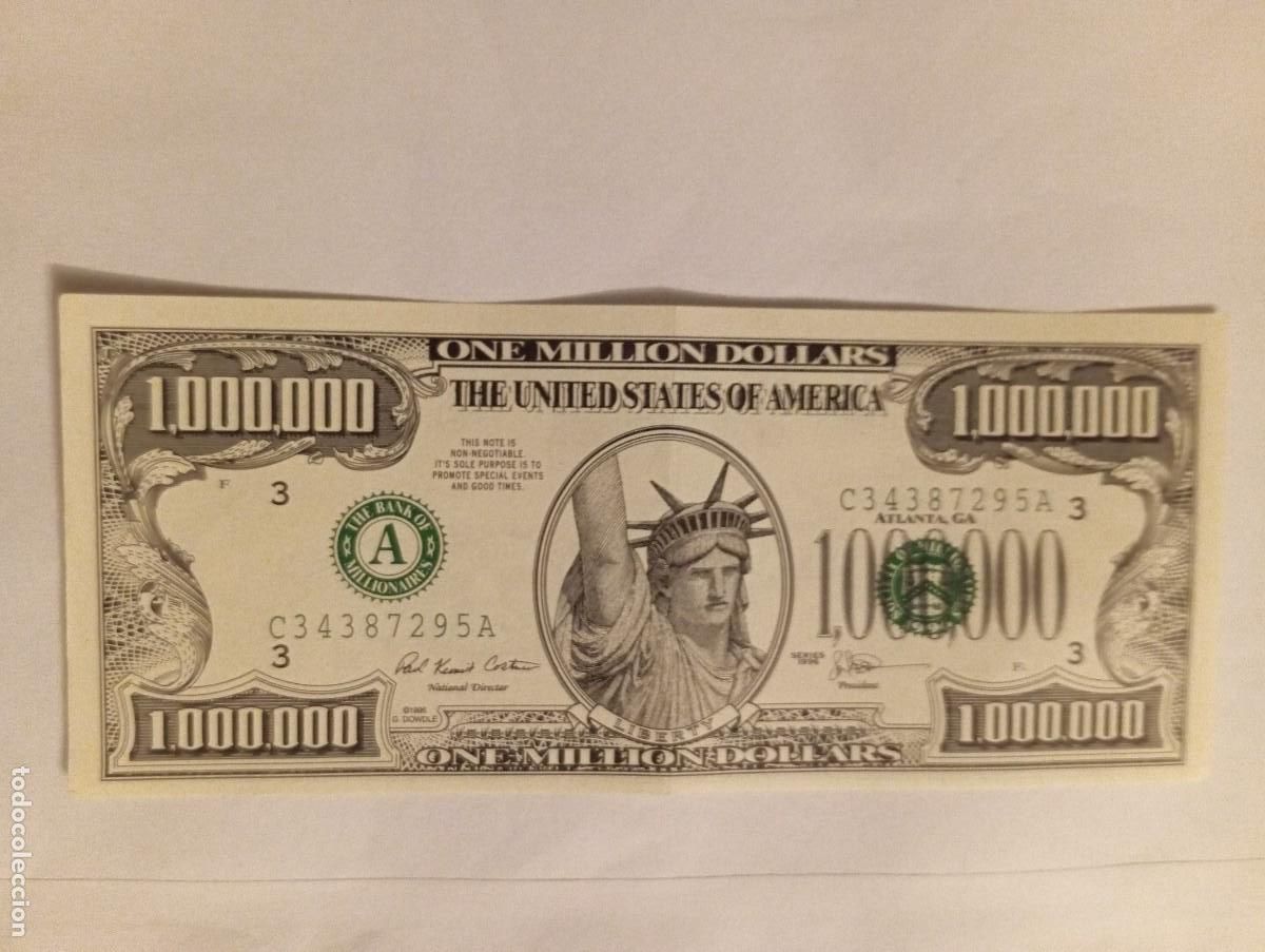 Otros Art&iacute;culos de Coleccionismo en Papel: 1 BILLETE DE FANTASIA SIN VALOR **. 1000000 DE $ .**. PIBLICIDAD. 1996 .. 6 x 15.5 CMS