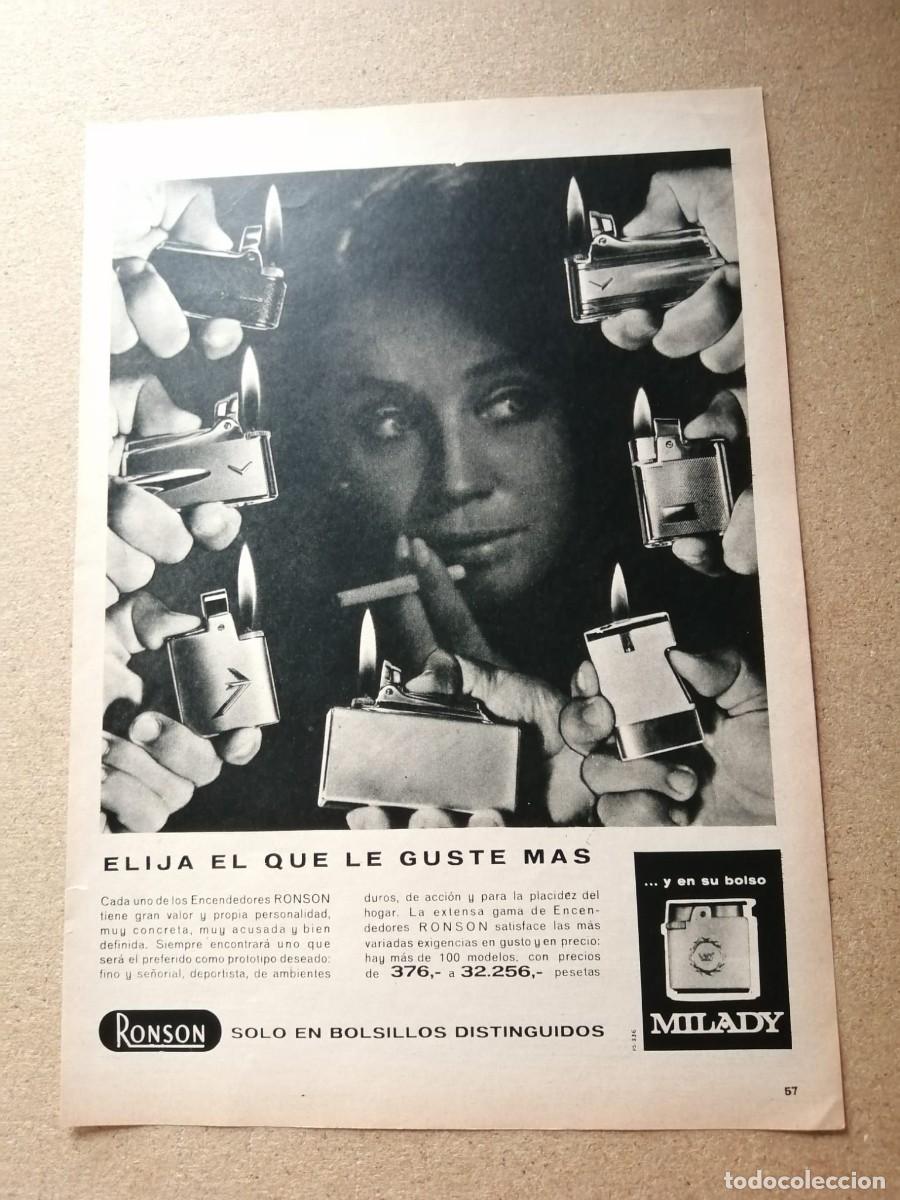 Otros Art&iacute;culos de Coleccionismo en Papel: ANUNCIO. ENCENDEDOR MILADY, DE RONSON