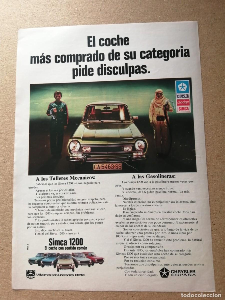 Otros Art&iacute;culos de Coleccionismo en Papel: ANUNCIO. SIMCA 1200, EL COCHE CON SENTIDO COMUN