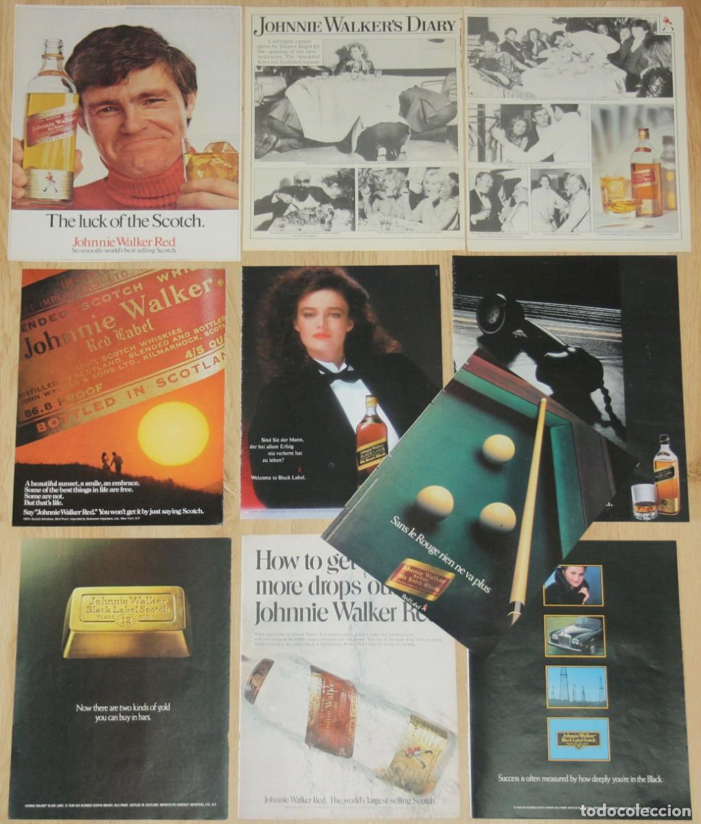 Otros Art&iacute;culos de Coleccionismo en Papel: JOHNNIE WALKER 9x Anuncios Original 1970s/1980s Promo Adverts Ads Whisky publicidad
