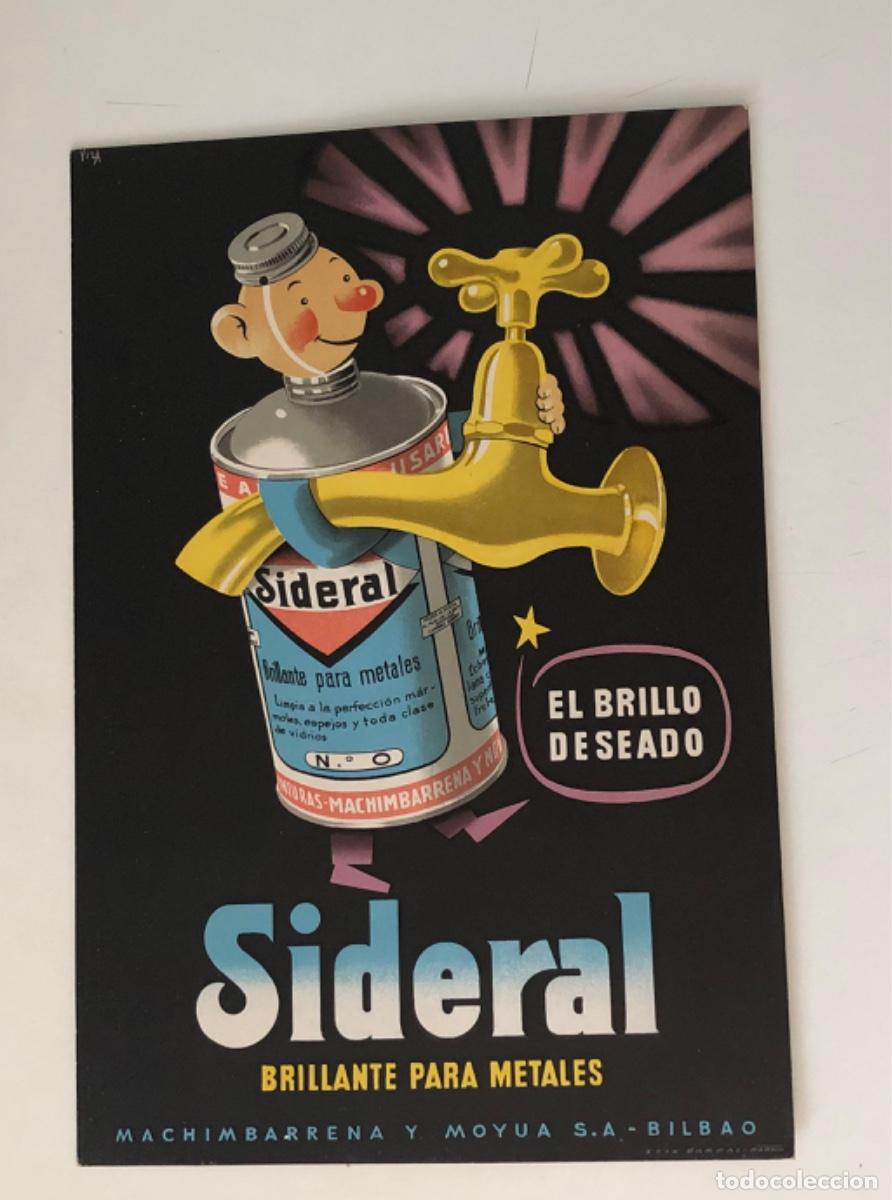Otros Art&iacute;culos de Coleccionismo en Papel: Cart&oacute;n publicitario Limpia metales Sideral Machimbarrena Bilbao A&ntilde;os 30