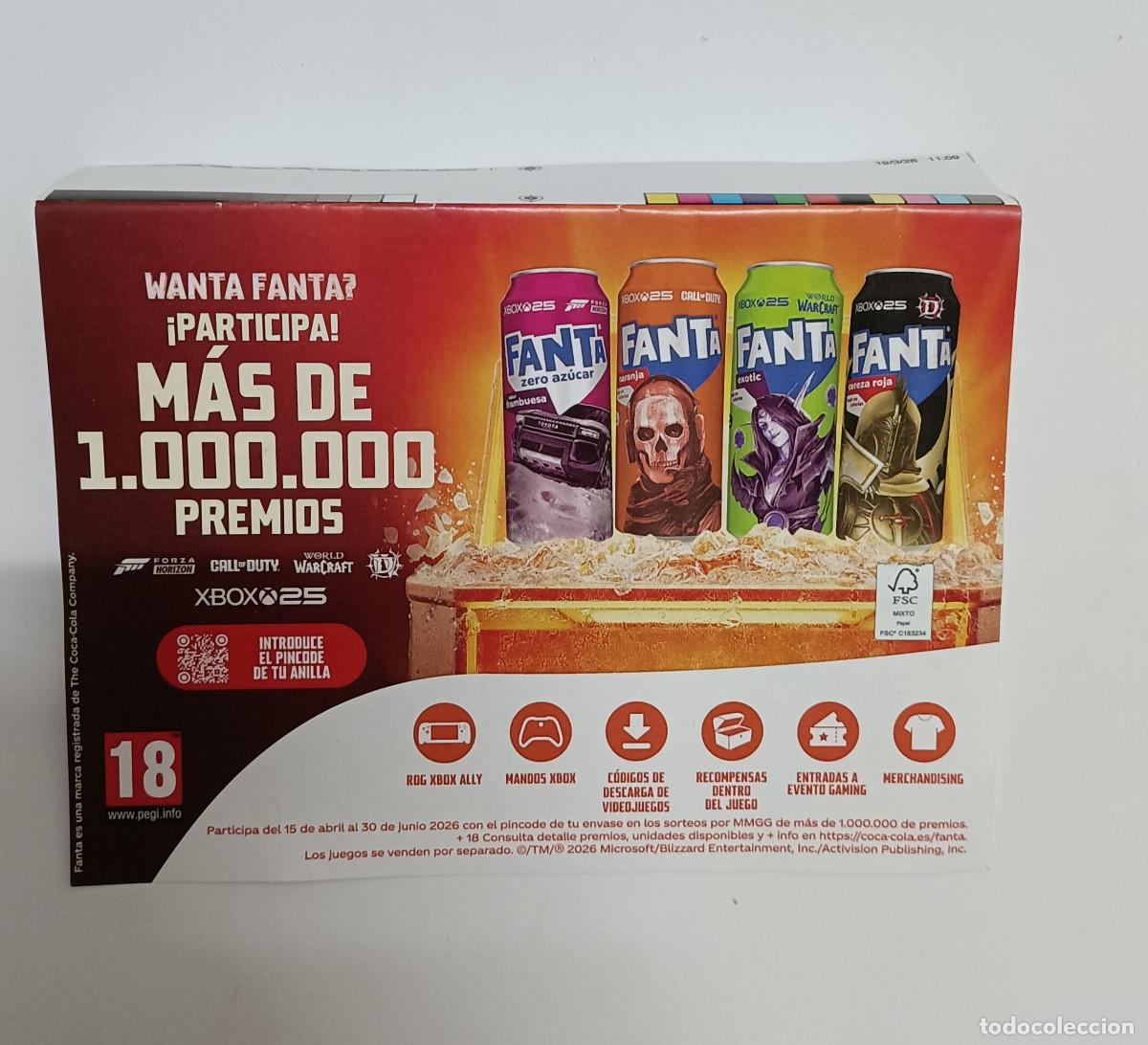 Otros Art&iacute;culos de Coleccionismo en Papel: wanta fanta call duty publicidad 2026 papel publicitario promocion cocacola